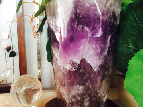 Ametyst hexagonal bars photographic image